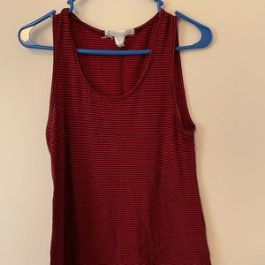 Red and black long tank top